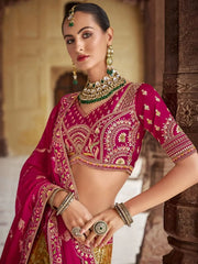 Unique Multi - Color Banarasi Silk Wedding Wear Lehenga Choli With Dupatta - Ethnic Plus In
