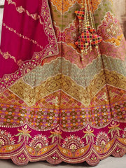Unique Multi - Color Banarasi Silk Wedding Wear Lehenga Choli With Dupatta - Ethnic Plus In