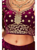 Purple Zari Embroidered Bridal Lehenga Choli