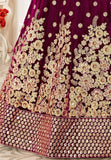 Purple Zari Embroidered Bridal Lehenga Choli