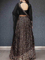 Black Fully Sequins Velvet Party Wear Lehenga Choli