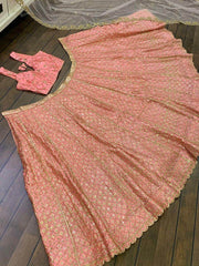 Beautiful Light-Pink Sequins Embroidered Engagement Wear Lehenga Choli
