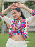 Incredible Off White Silk Embroidered Lehenga Choli With Koti