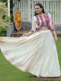 Incredible Off White Silk Embroidered Lehenga Choli With Koti