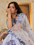 Graceful White Satin Thread Embroidered Party Wear Lehenga Choli