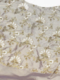 White & Taupe Embroidered Semi-Stitched Myntra Lehenga & Unstitched Blouse with Dupatta