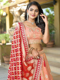Marvelous Peach Viscose Sequins Reception Wear Lehenga Choli