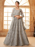 Wonderful Grey Embroidered Net Engagement Wear Lehenga Choli - Ethnic Plus In