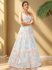 Wonderful Off - White Sequins Net Reception Wear Lehenga Choli - Ethnic Plus In