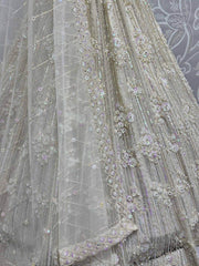 Wonderful Off - White Sequins Net Wedding Wear Lehenga Choli - Ethnic Plus In