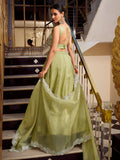 Wonderful Pastel Green Organza Designer Lehenga Choli With Dupatta - Ethnic Plus In