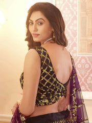 Wonderful Wine Sequins Silk Reception Wear Lehenga Choli With Dupatta - Ethnic Plus In