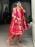 Lovely Red Weaving Nauvari Bridal Paithani Saree With Pink Dupatta