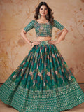 Beautiful Green Sequins Embroidered Wedding Wear Lehenga Choli