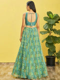 Rocking Green Mirror Work Organza Mehendi Wear Lehenga Choli