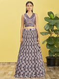 Charming Blue Embroidered Chinon Festival Wear Lehenga Choli