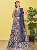 Charming Blue Embroidered Chinon Festival Wear Lehenga Choli