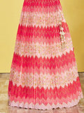 Pretty Pink Embroidered Chinon Festival Wear Lehenga Choli