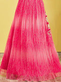 Gorgeous Pink Mirror Work Organza Reception Wear Lehenga Choli