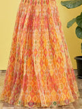 Bright Yellow Mirror Work Organza Function Wear Lehenga Choli