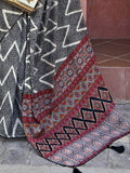 Captivating Black Digital Printed Crepe Event Wear Saree With Blouse