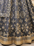 Marvelous Grey Embroidered Art Silk Engagement Wear Lehenga Choli