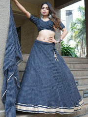 Engaging Black Leheriya Print Georgette Reception Wear Lehenga Choli