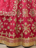 Outstanding Pink Zari Work Art Silk Reception Wear Lehenga Choli