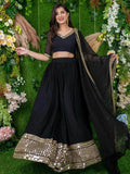 Dazzle Black Zari Embroidered Georgette Festival Wear Lehenga Choli
