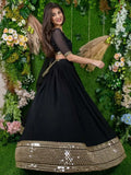 Dazzle Black Zari Embroidered Georgette Festival Wear Lehenga Choli
