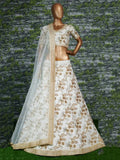 Sabyasachi Off-White Embroidered Heavy Silk Wedding Lehenga Choli