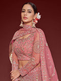 Captivating Pink Embroidered Soft Net Event Wear Lehenga Choli