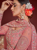 Captivating Pink Embroidered Soft Net Event Wear Lehenga Choli