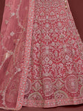 Captivating Pink Embroidered Soft Net Event Wear Lehenga Choli