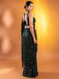 Gorgeous Green Sequins Georgette Party Wear Saree With Blouse