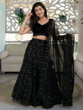 Marvelous Black Sequins Organza Party Wear Lehenga Choli