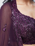 Wonderful Purple Sequins Georgette Party Wear Lehenga Choli