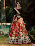 Multi-Color Floral Printed Silk Wedding Lehenga Choli With Dupatta