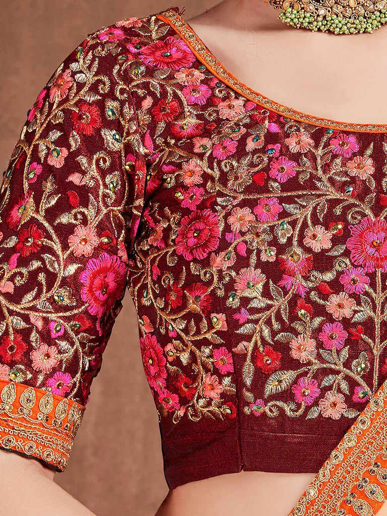 Blue Heavy Embroidered Silk Wedding Lehenga Choli