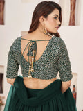 Captivating Green Sequins Georgette Mehendi Wear Lehenga Choli