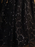 Mesmerizing Black Mirror Work Organza Reception Wear Lehenga Choli