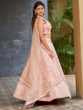 Beautiful Pink Sequins Art Silk Bridesmaid Lehenga Choli With Dupatta