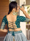 Wonderful Blue Sequins Chinon Function Wear Lehenga Choli