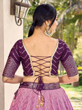 Amazing Purple Sequins Chinon Function Wear Lehenga Choli