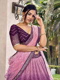 Amazing Purple Sequins Chinon Function Wear Lehenga Choli