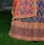 Blue Heavy Embroidered Silk Wedding Lehenga Choli (Default)