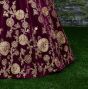 Purple Embroidered Velvet Bridal Lehenga Choli With Baby Pink Dupatta (Default)