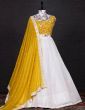 Charming White Georgette Sequins Party Wear Lehenga Choli For Women