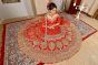 Red Heavily Embroidered Bridal Velvet Lehenga Choli