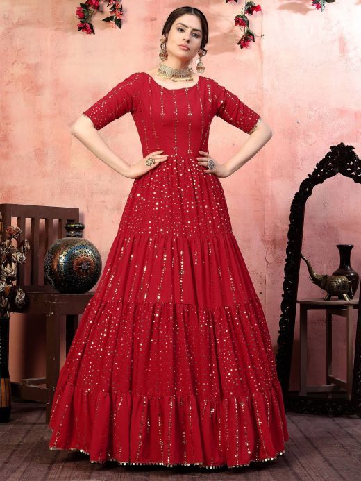 Indian Style Georgette Latest New Designer Ladies Gown, Adult